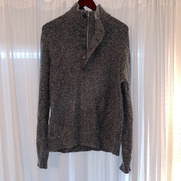 French Connection Men’s quarter zip wool sweater; size L - Picture 3 of 4
